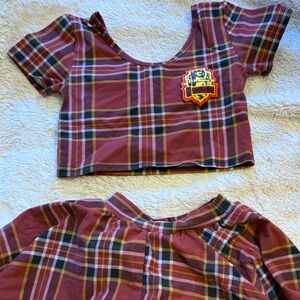 Gryffindor HARRY POTTER Wild Rich Kids-  Girls' Maroon Plaid with Embroidery